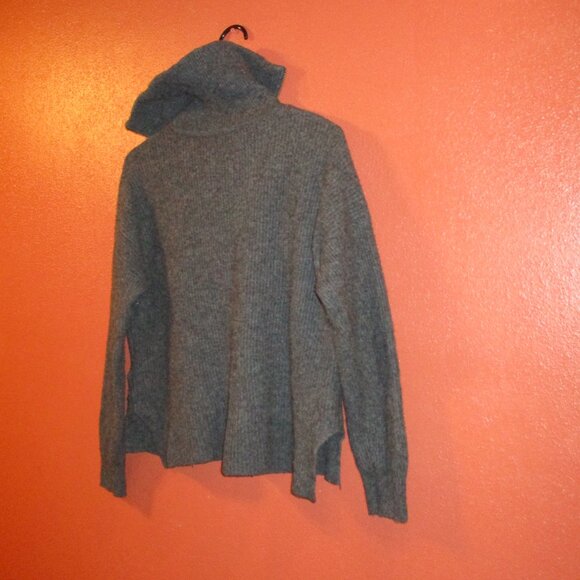 Madewell Woman Medium Gray Zip Front Warm Outdoors Long Sleeve Sweater - Picture 8 of 10